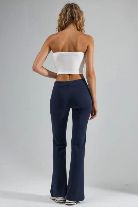 Geribbelde Elastische Flared Broek - Image 3