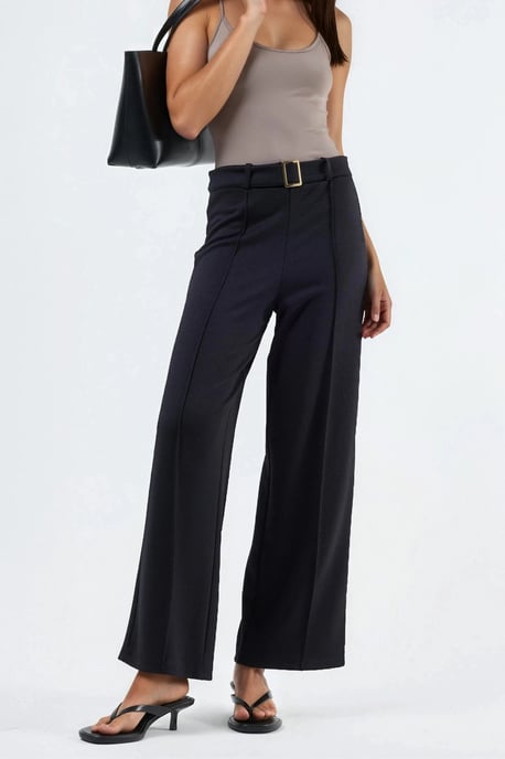 Hoge Taille Rechte Broek met Ceintuur - Image 1