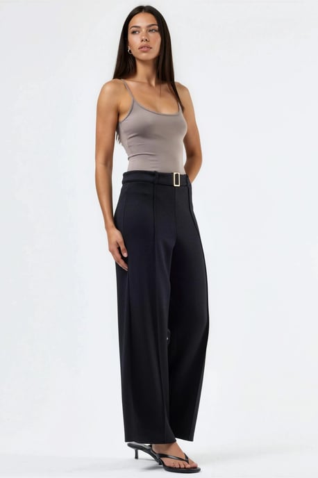 Hoge Taille Rechte Broek met Ceintuur - Image 4