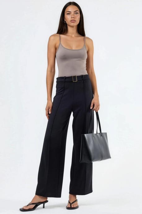 Hoge Taille Rechte Broek met Ceintuur - Image 5