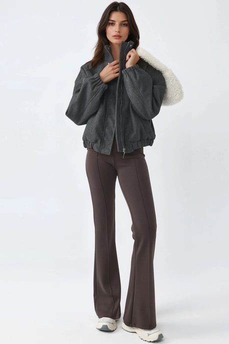 Geribbelde Elastische Flared Broek - Image 6