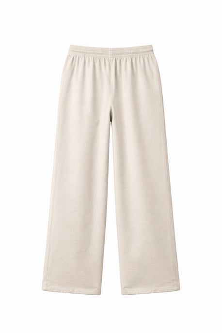 Hoge taille rechte pijpen katoenen broek met striksluiting - Image 2