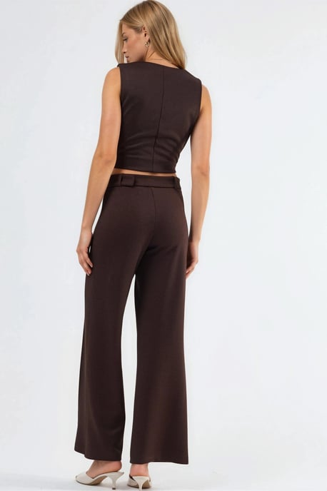 Hoge Taille Rechte Broek met Ceintuur - Image 3