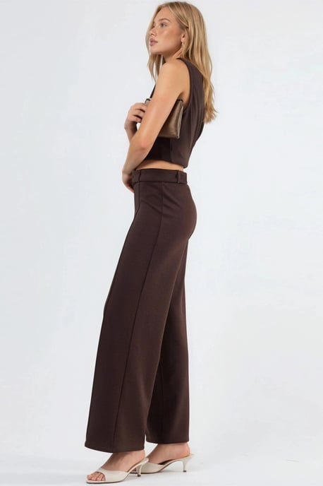 Hoge Taille Rechte Broek met Ceintuur - Image 4