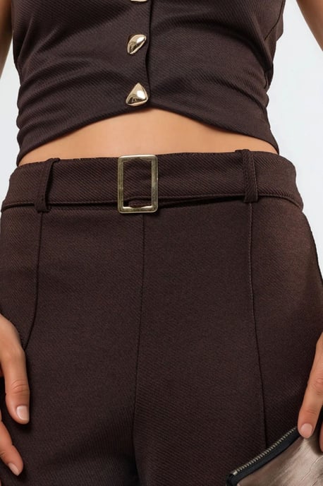 Hoge Taille Rechte Broek met Ceintuur - Image 5