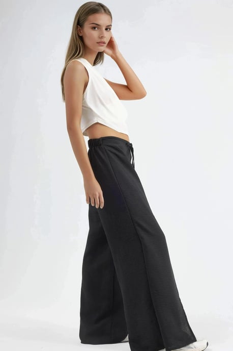 Trekkoord Taille Crepe Broek met Strikdetail - Image 2