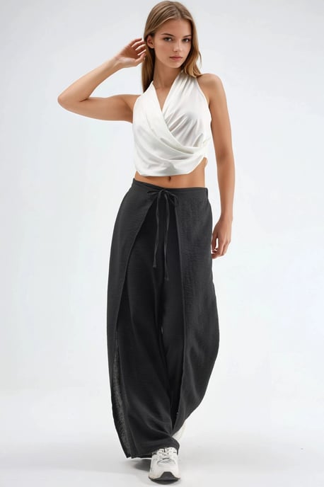 Trekkoord Taille Crepe Broek met Strikdetail - Image 4