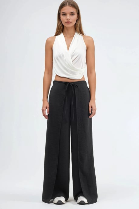 Trekkoord Taille Crepe Broek met Strikdetail - Image 6