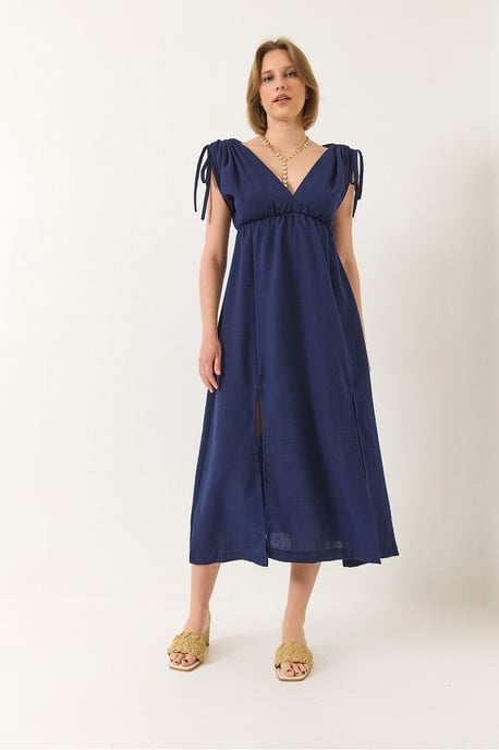 V-hals Maxi Jurk met Splits - Image 3