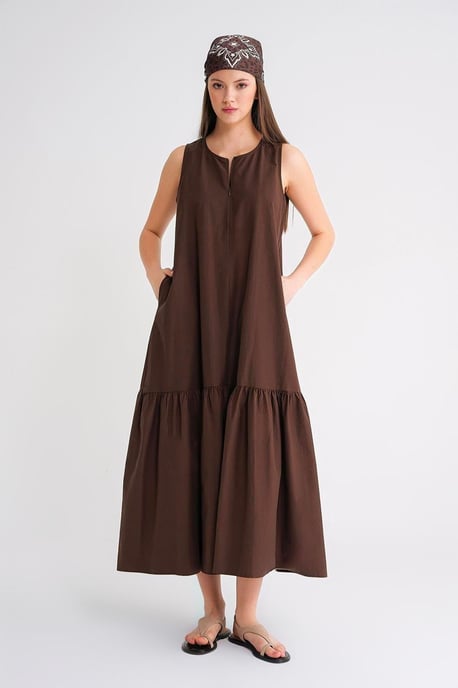 Maxi-jurk met Kraag en Ruffle-details - Image 3