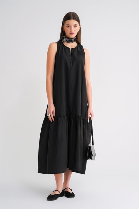 Maxi-jurk met Kraag en Rimpeldetails - Image 1