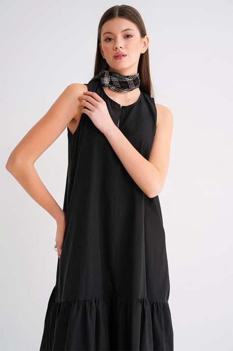Maxi-jurk met Kraag en Rimpeldetails - Image 4