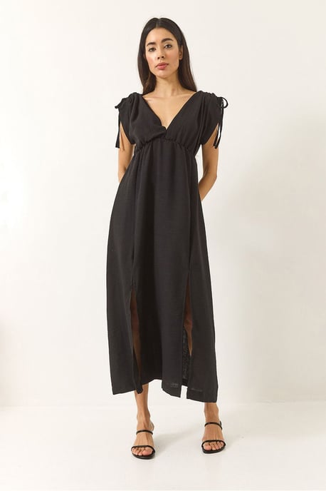 V-hals Maxi Jurk met Splits - Image 2