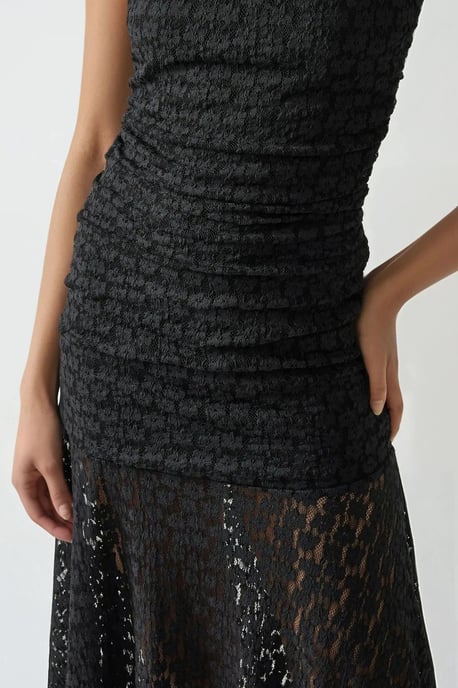 Strapless Kant Midi Jurk - Image 2