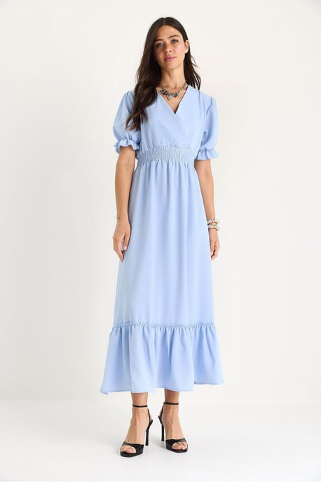 V-hals Midi Jurk met Strik - Image 2