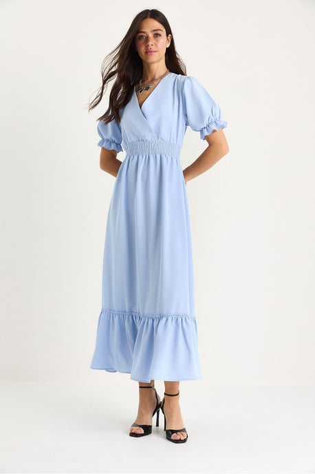 V-hals Midi Jurk met Strik - Image 3