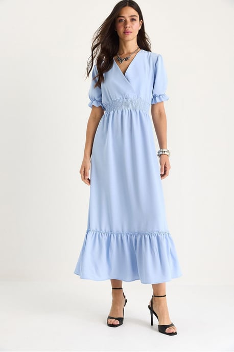 V-hals Midi Jurk met Strik - Image 4