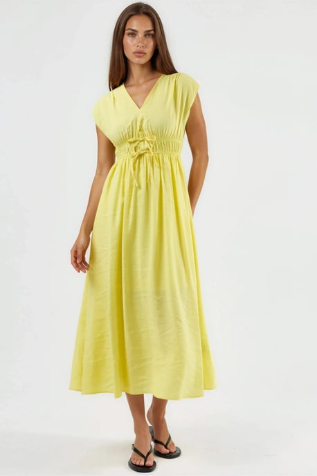 V-hals Midi-jurk met Strikdetail - Image 2