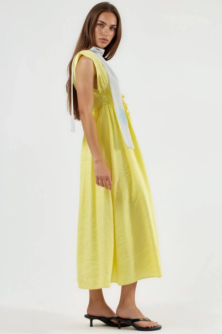 V-hals Midi-jurk met Strikdetail - Image 3