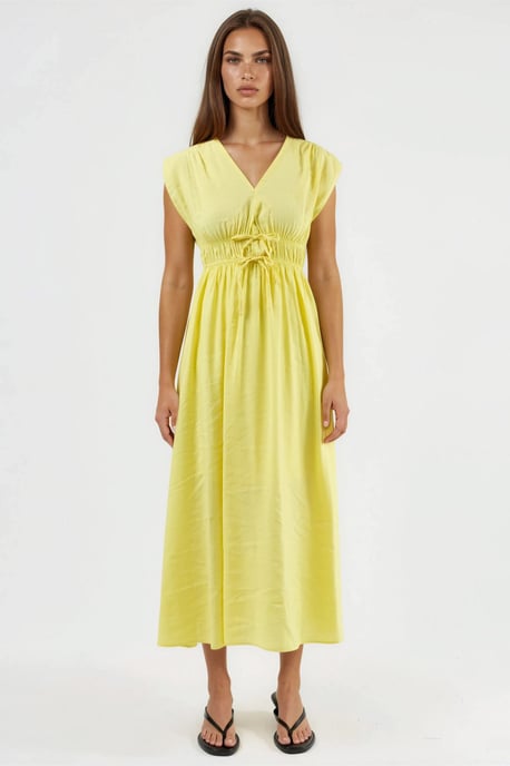 V-hals Midi-jurk met Strikdetail - Image 6