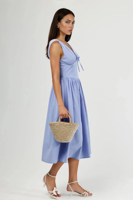 V-hals Midi-jurk met Strikdetail - Image 2