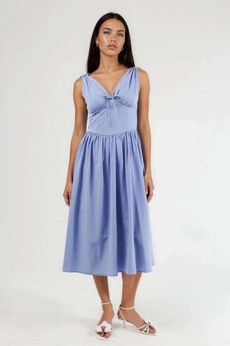 V-hals Midi-jurk met Strikdetail - Image 4