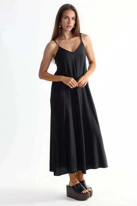 V-hals Midi Slip Jurk - Image 2