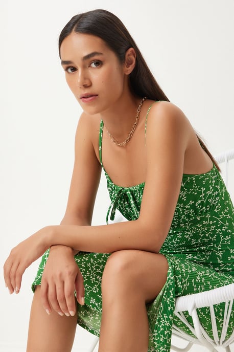 Bloemen Bodycon Midi Jurk met Split - Image 2