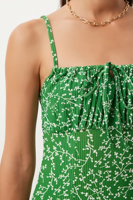 Bloemen Bodycon Midi Jurk met Split - Image 5