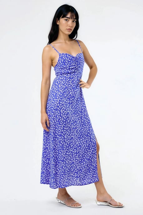 Bloemen Midi Slip Dress met Hartkraag - Image 4