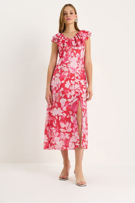 Midi-jurk met ruchesdetails - Image 2