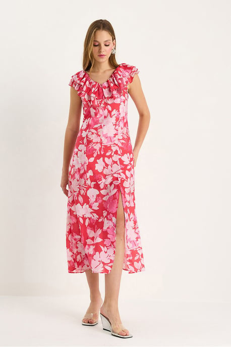 Midi-jurk met ruchesdetails - Image 3