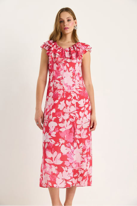 Midi-jurk met ruchesdetails - Image 5