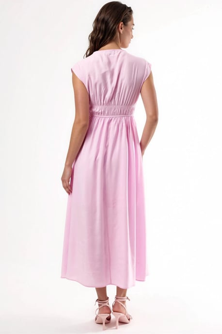V-hals Midi Jurk met Strikdetails - Image 3
