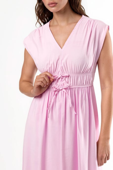 V-hals Midi Jurk met Strikdetails - Image 6