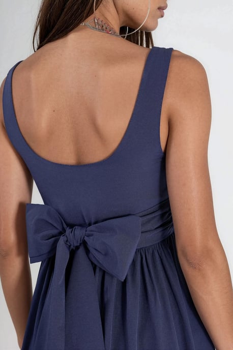 Vierkante Kraag Midi-jurk met Strikdetail - Image 4