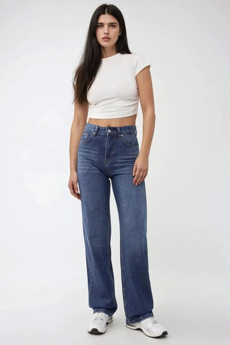 Hoge Taille Recht Gesneden Jeans - Image 2