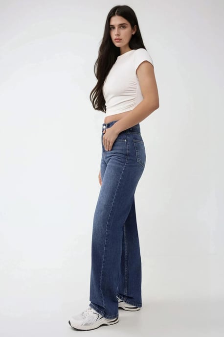 Hoge Taille Recht Gesneden Jeans - Image 4