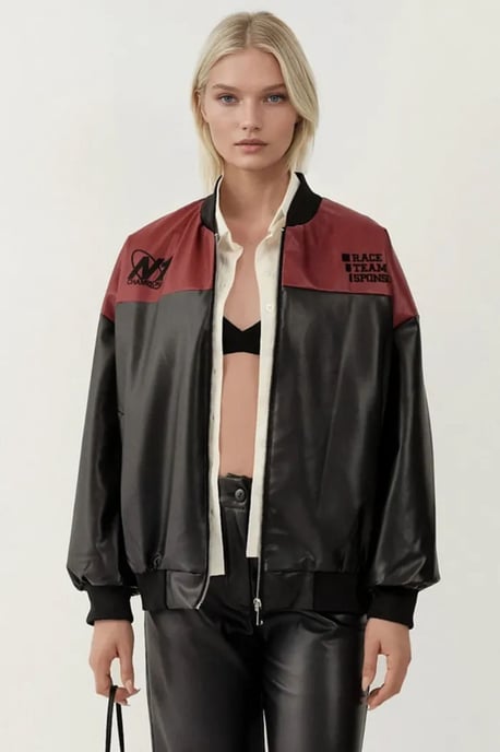 Nepleren Oversized Bomberjack met Patches - Image 1