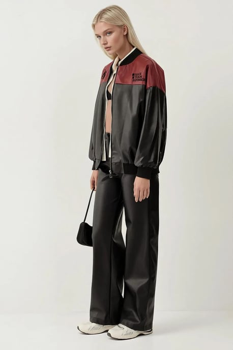 Nepleren Oversized Bomberjack met Patches - Image 4