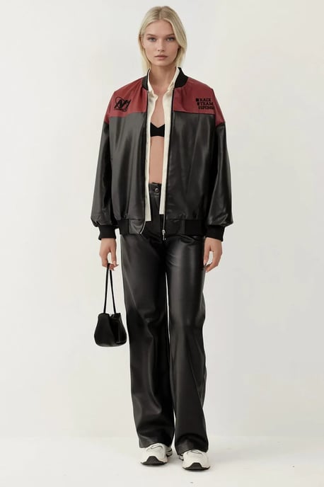 Nepleren Oversized Bomberjack met Patches - Image 6