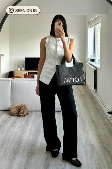 Gestreepte Crew Neck Geknoopte Vest - Image 6