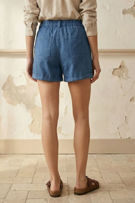 Hoge Taille Brede Pijpen Tailored Shorts - Image 4