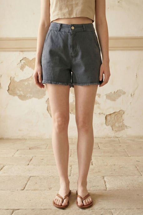 Hoge Taille Wijde Pijp Denim Shorts - Image 2