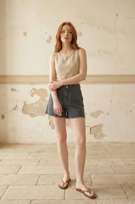 Hoge Taille Wijde Pijp Denim Shorts - Image 6
