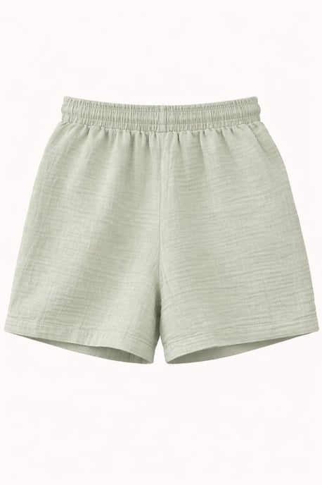 Hoge Taille Geweven Katoenen Shorts - Image 3