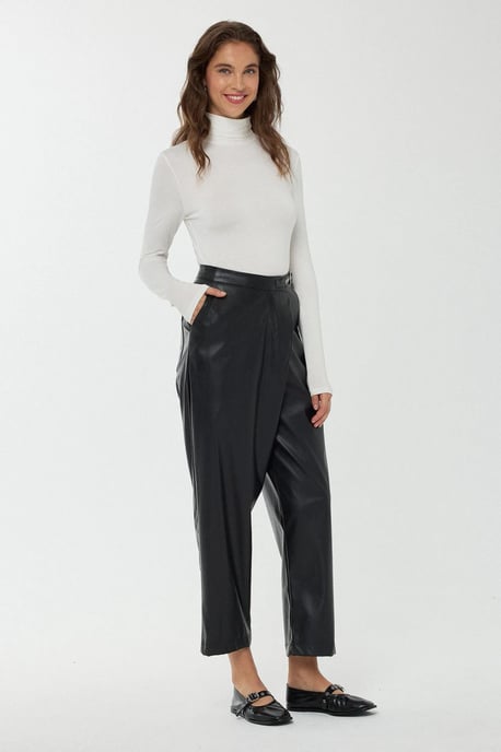 Hoge taille neplederen korte broekleggings - Image 1