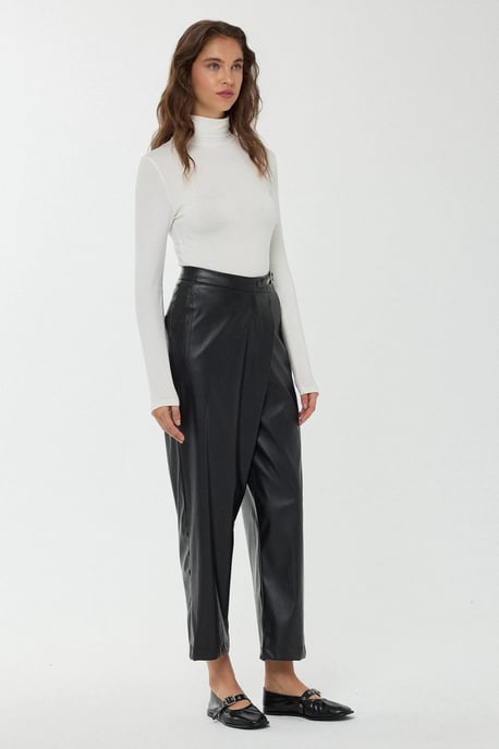 Hoge taille neplederen korte broekleggings - Image 3