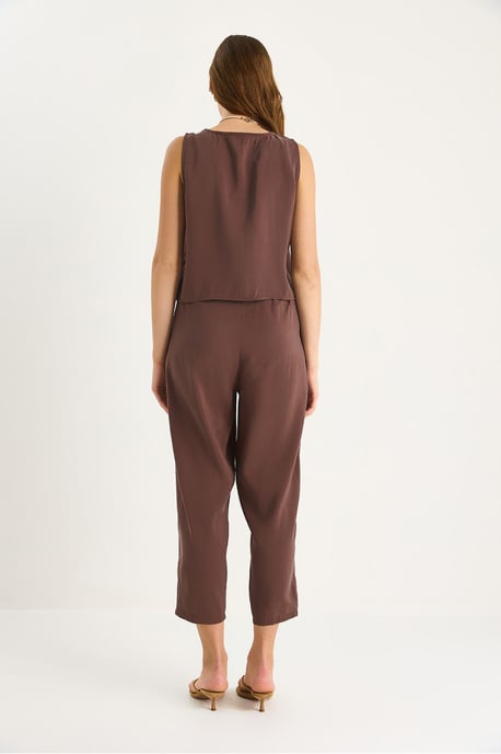 Mouwloze Crewneck Blouse en Carrof Fıt Broekset - Image 6