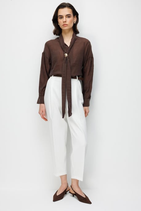 V-hals Blouse met Strikdetails - Image 3